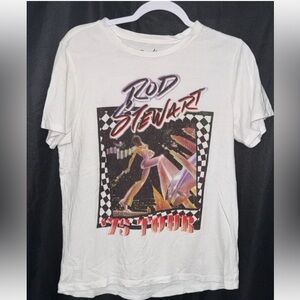 Rod Stewart '75 Tour White T-Shirt medium